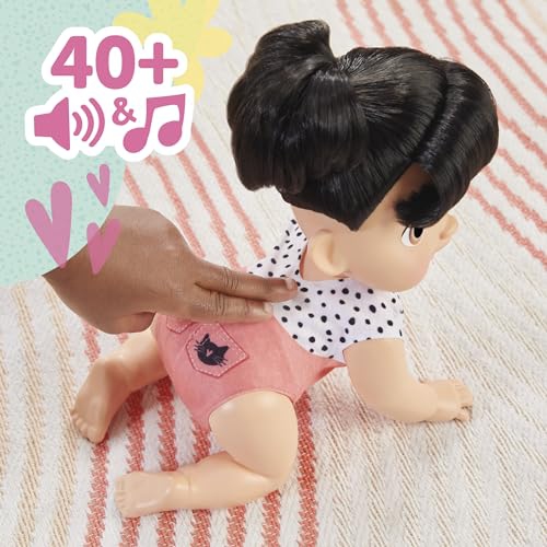 Baby Alive Crawl 'n Play Katie Kat Electronic Crawling Baby Doll Set, Black Hair, Kids Toys for Girls & Boys 3 Years & U