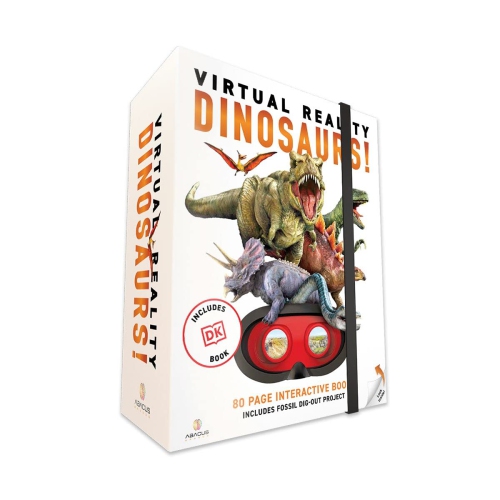 Abacus Brands Virtual Reality Dinosaurs Gift Box - Illustrated Interactive VR Book and STEM Learning Activity Set - for