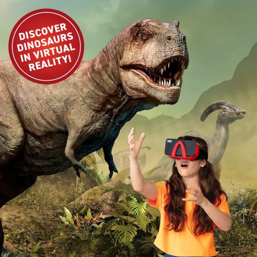 Abacus Brands Virtual Reality Dinosaurs Gift Box - Illustrated Interactive VR Book and STEM Learning Activity Set - for