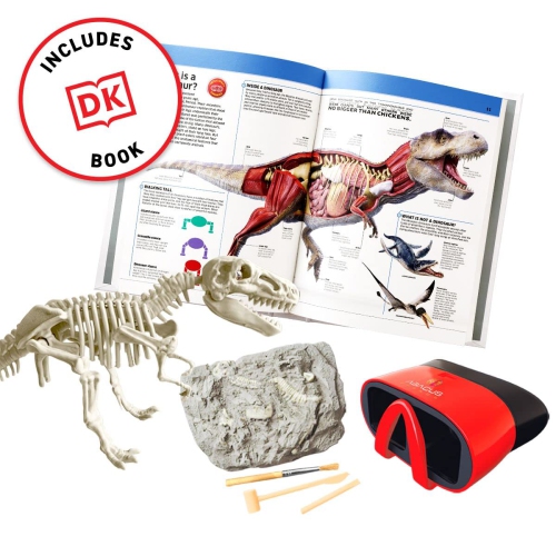 Abacus Brands Virtual Reality Dinosaurs Gift Box - Illustrated Interactive VR Book and STEM Learning Activity Set - for