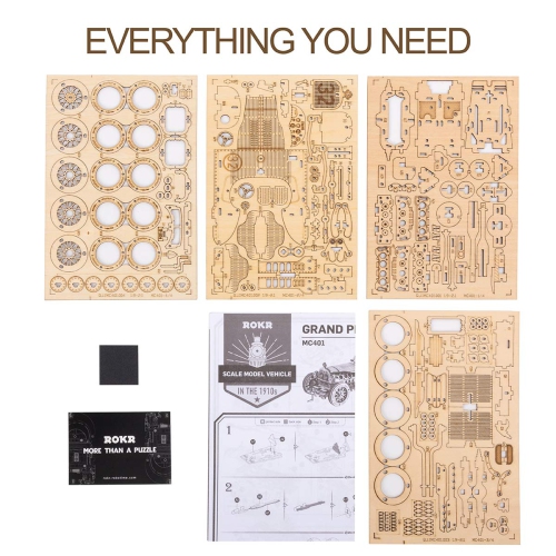 ROKR 3D Wooden Puzzle for Adults-Mechanical Car Model Kits-Brain Teaser Puzzles-Vehicle Building Kits-Unique Gift for Ki