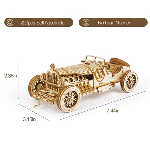 ROKR 3D Wooden Puzzle for Adults-Mechanical Car Model Kits-Brain Teaser Puzzles-Vehicle Building Kits-Unique Gift for Ki