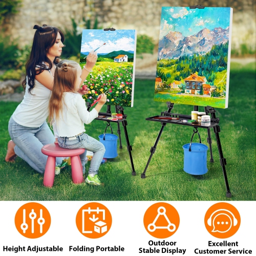 Chevalet pour chevalet d'artiste de peinture VAIIGO, hauteur réglable de 20 à 61&nbsp;po, trépied en métal, chevalet pour Painti
