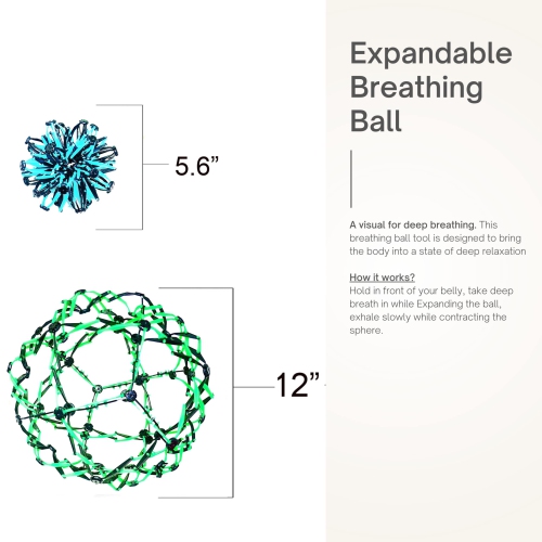 4E's Novelty 3 Pack Expandable Breathing Ball Sphere Toy - Expanding Stress Relief Breathing Ball Toys for Kids & Adults