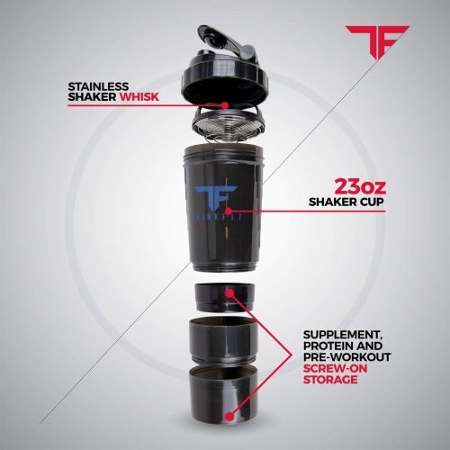 ThinkFit Insulated Meal Prep Lunch Box with 6 Food Portion Control Containers - BPA-Free, Reusable, Microwavable, Freeze