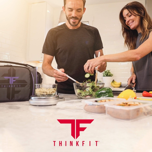 ThinkFit Insulated Meal Prep Lunch Box with 6 Food Portion Control Containers - BPA-Free, Reusable, Microwavable, Freeze