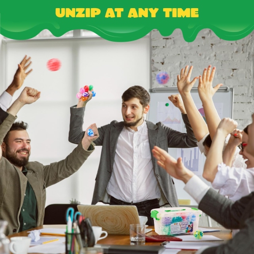 JOYIN Mini Stress Ball Toys, 24 Pack Squeeze Fidget Toys for Adults, Squishy Toy Stress Relief Ball, Relieve Work Anxiet