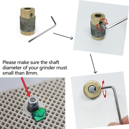 Meuleuse à vitres Jarshtime Bits 4 PCS Roue de meulage en vitrail diamant. Comprend 1 meules en verre diamant 1/8 1/4 de 3/4