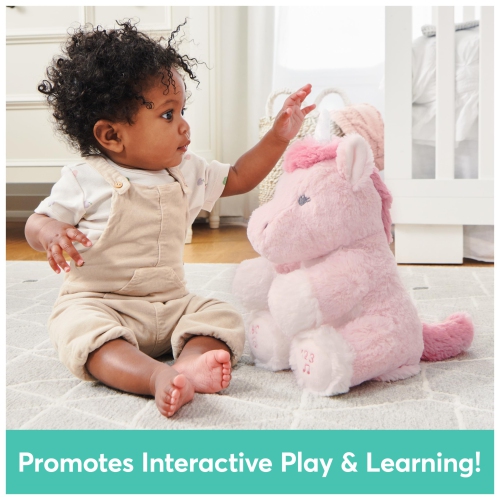Baby GUND Alora The Unicorn Animated Plush, Singing Stuffed Animal Sensory Toy, Sings ABC Song and 123 Counting Song, Pi