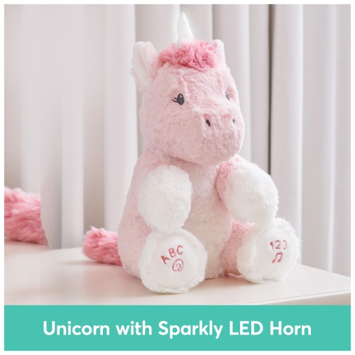 Baby GUND Alora The Unicorn Animated Plush, Singing Stuffed Animal Sensory Toy, Sings ABC Song and 123 Counting Song, Pi
