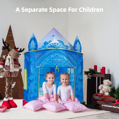 Cosone Kids Play Tent, Frozen Toy for Girls, Princess Castle Playhouses Indoor, Outdoor Princess Toys, Toddler Tent Birt