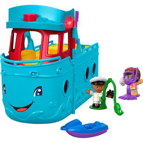 Fisher-Price Little People Toddler Toy Travel Together Friend Ship Musical Playset with 2 Figures for Pretend Play Kids