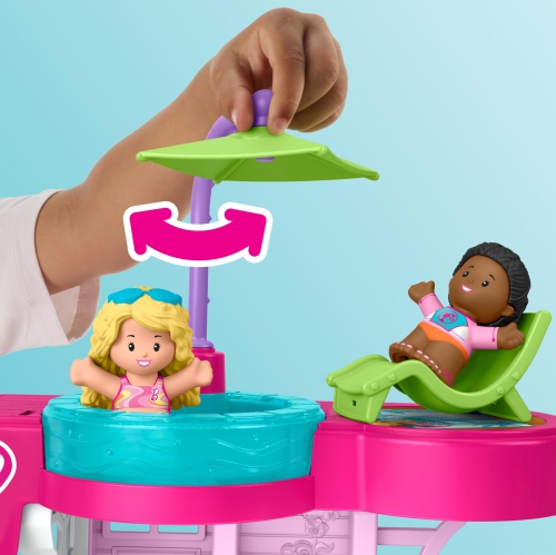 Fisher-Price Little People Toddler Toy Barbie Beach House Playset with Figures & Accessories for Preschool Pretend Play