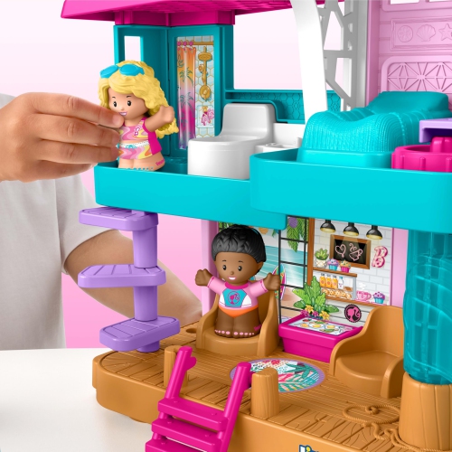 Fisher-Price Little People Toddler Toy Barbie Beach House Playset with Figures & Accessories for Preschool Pretend Play