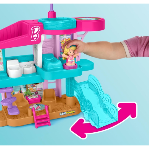 Fisher-Price Little People Toddler Toy Barbie Beach House Playset with Figures & Accessories for Preschool Pretend Play