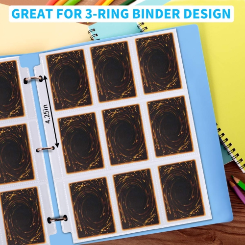 2088 Pockets Baseball Card Sleeves, JIQEZNL Premium 9 Pocket Trading Card Binder Sleeves for 3 Ring Binder, Double Side