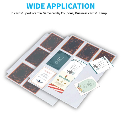 2088 Pockets Baseball Card Sleeves, JIQEZNL Premium 9 Pocket Trading Card Binder Sleeves for 3 Ring Binder, Double Side