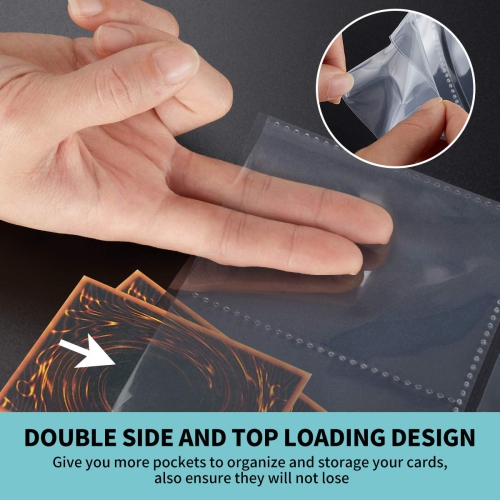 2088 Pockets Baseball Card Sleeves, JIQEZNL Premium 9 Pocket Trading Card Binder Sleeves for 3 Ring Binder, Double Side