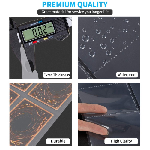 2088 Pockets Baseball Card Sleeves, JIQEZNL Premium 9 Pocket Trading Card Binder Sleeves for 3 Ring Binder, Double Side