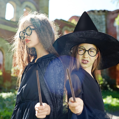 Cosplay Party Supplies Set - Wand Pencil, Black Glasses with Round Frame No Lenses for Birthday Party, Kid Gifts, School
