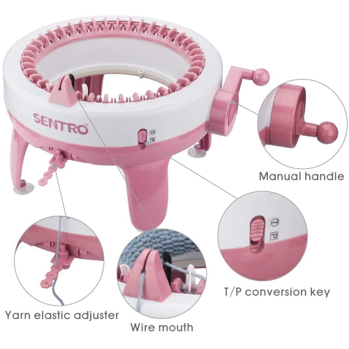 Knitting Machine, 40 Needles Smart Weaver Knitting Round Loom, Knitting Board Rotating Double Knit Loom, Needles Knittin