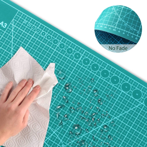 Miuzei Self-Healing Cutting Mat with Rotary Cutter, A3 Crafting Cutting Board, 3-Layer PVC Double Sided Mat with 45mm Fa