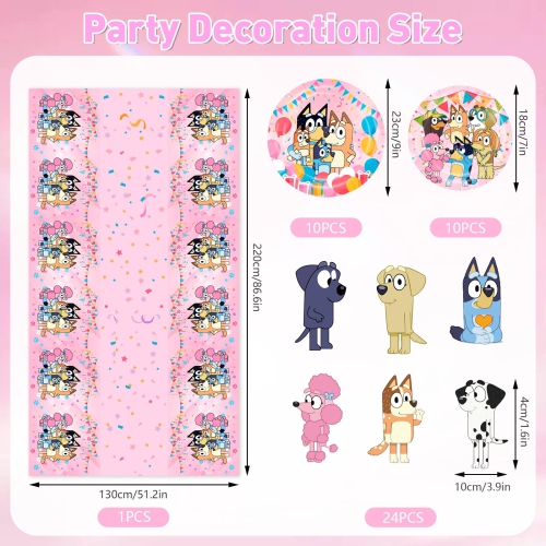 Balloon4-103PCS DogBirthday Party Decorations, Cartoon Theme Party Supplies Include Background, Birthday Banner, Foil Ba