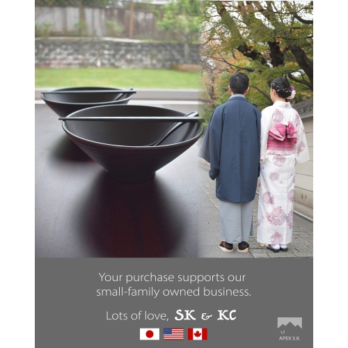 APEX S.K. Ensemble de 4 bols Ramen | 1700 millilitres Grand ensemble de bols à soupe japonais Ramen Noodle avec baguettes et cuillère, M