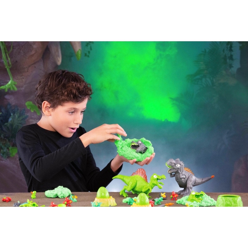 Smashers Mega Jurassic Light Up Dino Egg by ZURU Collectible Egg with Over 25 Surprises, Volcano Slime, Fossil T