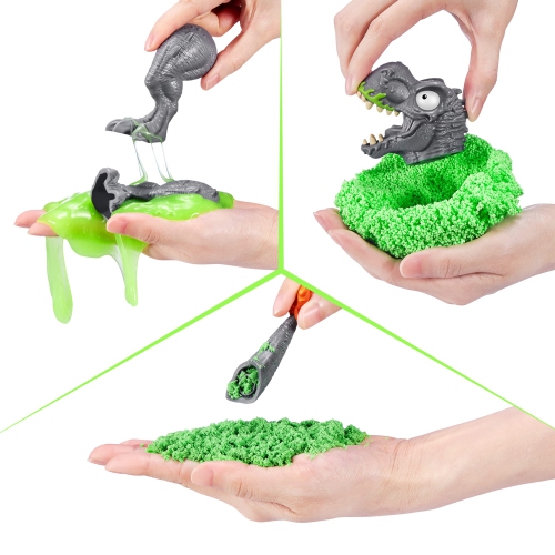 Smashers Mega Jurassic Light Up Dino Egg by ZURU Collectible Egg with Over 25 Surprises, Volcano Slime, Fossil T