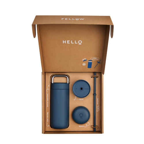 Ensemble Carter de fellow 16&nbsp;oz tasse de voyage avec poignée de transport, couvercles Move & Cold et paille - gobelet à café To-Go, CE