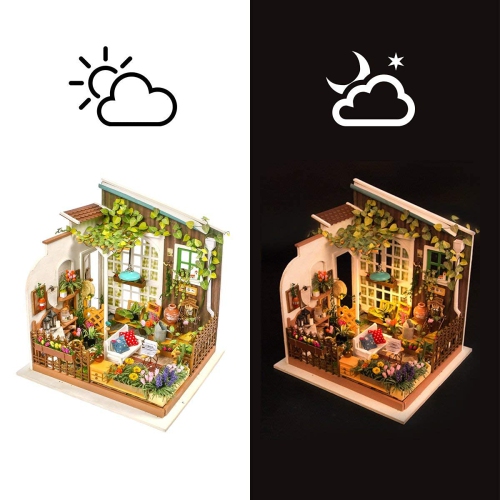 (Sunshine Garden) - Rolife DIY Miniature Dollhouse Set-Model Building Kit to Build-Assembly Garden Fairy House-3D Wooden
