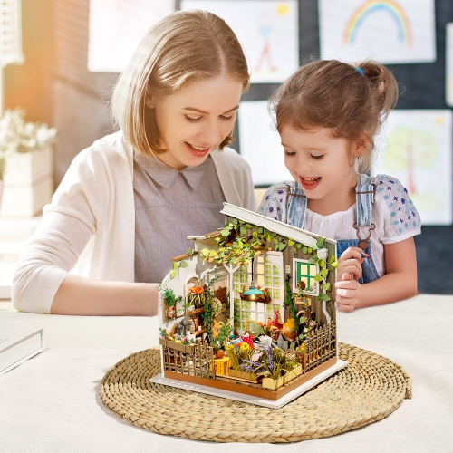 (Sunshine Garden) - Rolife DIY Miniature Dollhouse Set-Model Building Kit to Build-Assembly Garden Fairy House-3D Wooden