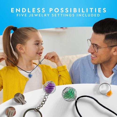 NATIONAL GEOGRAPHIC Starter Rock Tumbler Kit-Includes Rough Gemstones, 4 Polishing Grits, Jewelry Fastenings and detaile