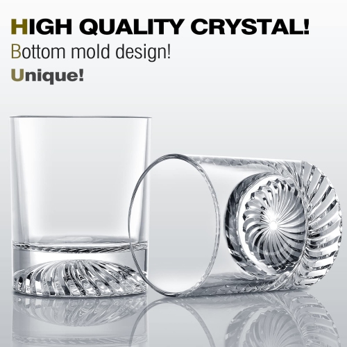 OPAYLY Whiskey Glasses Old Fashioned Glasses Set of 4 12oz Rocks Glasses Gift for Men Women Drinking Bourbon Scotch Cock