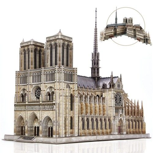 CUBICFUN  3D Puzzle for Adults Moveable Notre Dame De Paris Church Model Kits Large Challenge French Cathedral Brain Teas