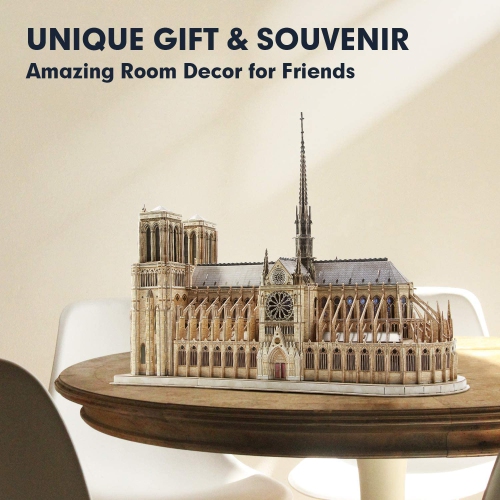 CubicFun 3D Puzzle for Adults Moveable Notre Dame de Paris Church Model Kits Large Challenge French Cathedral Brain Teas