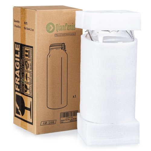 Qianfenie – Récipient en verre de 2 gallons avec couvercle hermétique, récipient en verre hermétique d'un gallon avec poignée en acier inoxydable