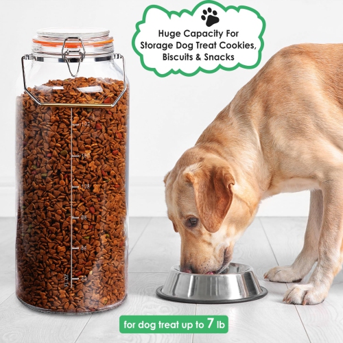 Qianfenie – Récipient en verre de 2 gallons avec couvercle hermétique, récipient en verre hermétique d'un gallon avec poignée en acier inoxydable