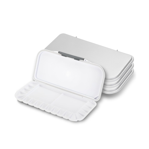 Mr. Pen – Palette aquarelle étanche avec couvercle, paquet de 4, 18 puits et 2 zones de mélange, palette aquarelle, palette de peinture