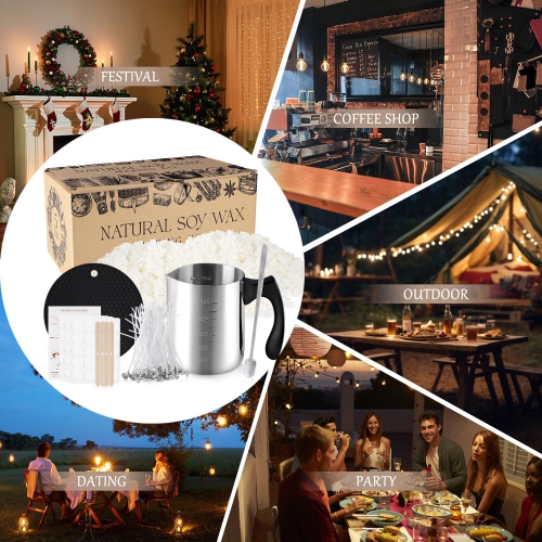 Candle Making Kits for Adults,Beginner,Kids, Soy Wax, Making Supplies Include 5 LB Soy Wax Flakes, 100 Candle Wick, Cent