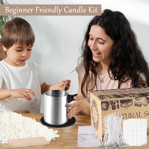 Candle Making Kits for Adults,Beginner,Kids, Soy Wax, Making Supplies Include 5 LB Soy Wax Flakes, 100 Candle Wick, Cent