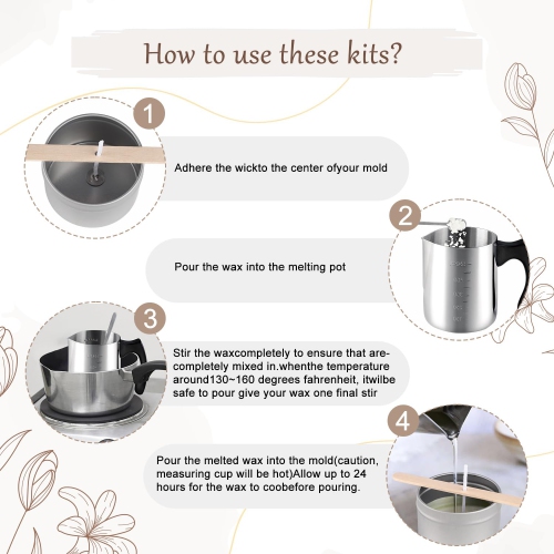 Candle Making Kits for Adults,Beginner,Kids, Soy Wax, Making Supplies Include 5 LB Soy Wax Flakes, 100 Candle Wick, Cent