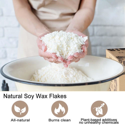 Candle Making Kits for Adults,Beginner,Kids, Soy Wax, Making Supplies Include 5 LB Soy Wax Flakes, 100 Candle Wick, Cent