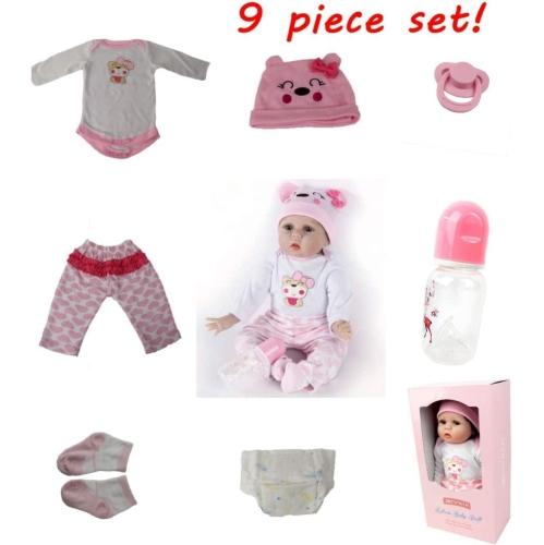 ZIYIUI 22 inch Realistic Reborn Dolls Soft Silicone Real Look Newborn Baby Handmade Simulation Reborn Dolls Girls with E