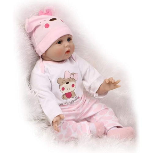 ZIYIUI 22 inch Realistic Reborn Dolls Soft Silicone Real Look Newborn Baby Handmade Simulation Reborn Dolls Girls with E