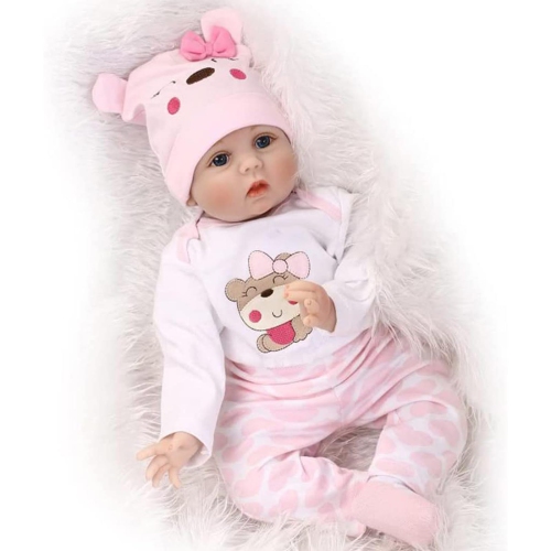 ZIYIUI 22 inch Realistic Reborn Dolls Soft Silicone Real Look Newborn Baby Handmade Simulation Reborn Dolls Girls with E