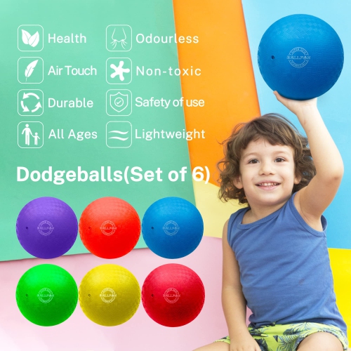 Dodgeballs Playground Balls 8.5inch, BALLFUN Dodge Ball Set for Kids & Adults, Bouncing Balls Kickballs Handball for Out