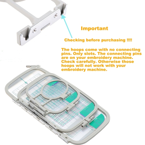Nouvel anneau de machine à broder à fil brodé 4 en 1 pour Brother PE900 SE2000 PE800 SE1900 SE1950 P