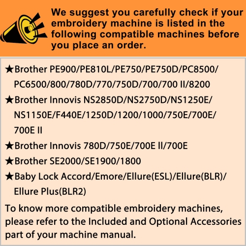 Nouvel anneau de machine à broder à fil brodé 4 en 1 pour Brother PE900 SE2000 PE800 SE1900 SE1950 P